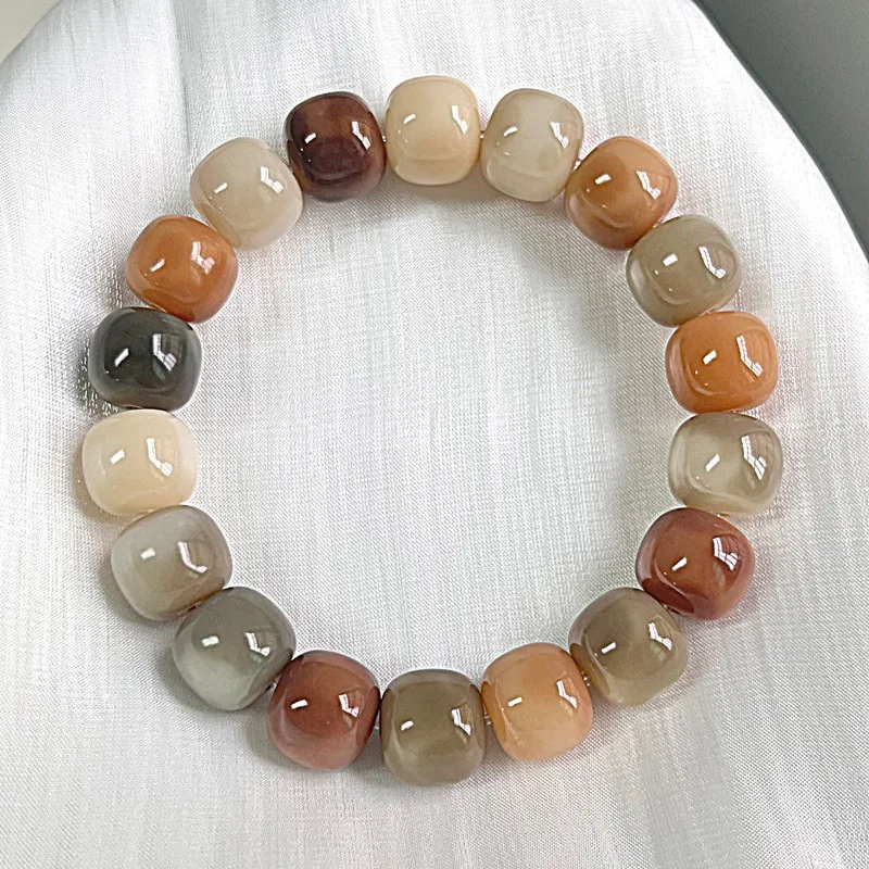 Exquisite ornaments natural Bodhi bracelets with flower leather student toys finger-wrap soft fine workmanship dry
