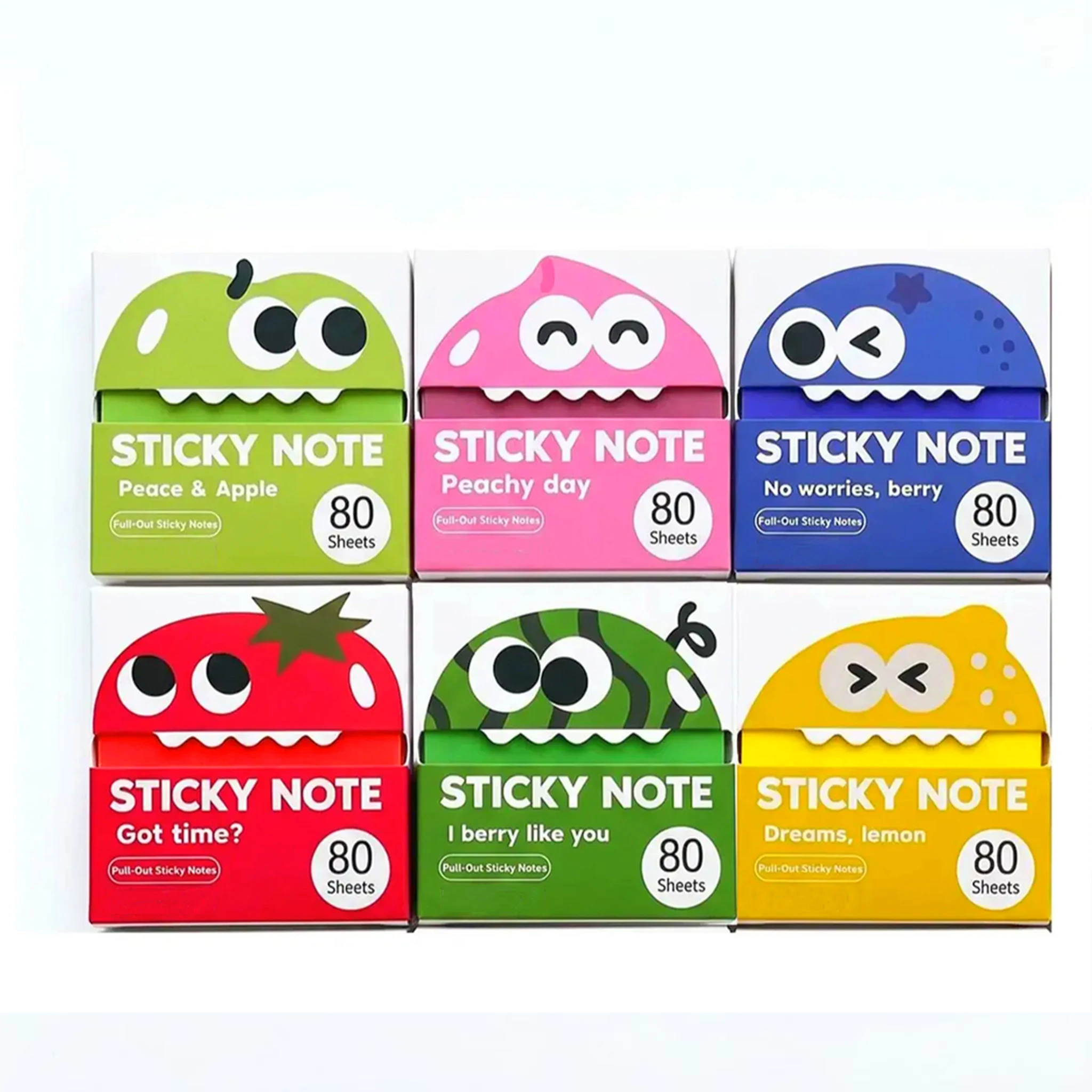 Cute Cartoon Monster Pull Out Transparent Sticky Notes 480 Sheets, Memo Pad for Student Book Marking & Journal Decoration