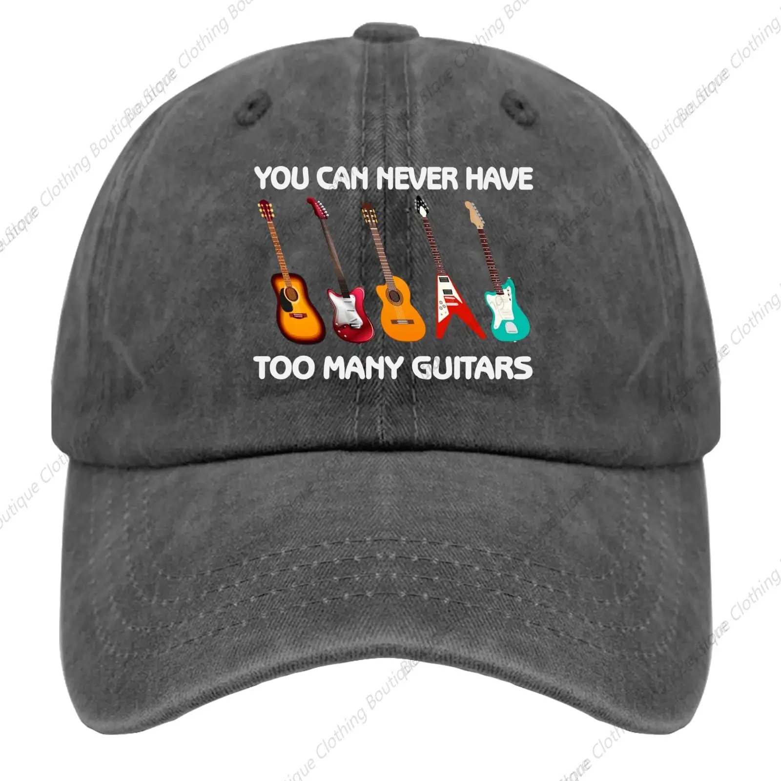 

You Can Never Have Too Many Guitars Caps Garden Hat Pigment Black Fishing Hat Gifts for Women Running Caps