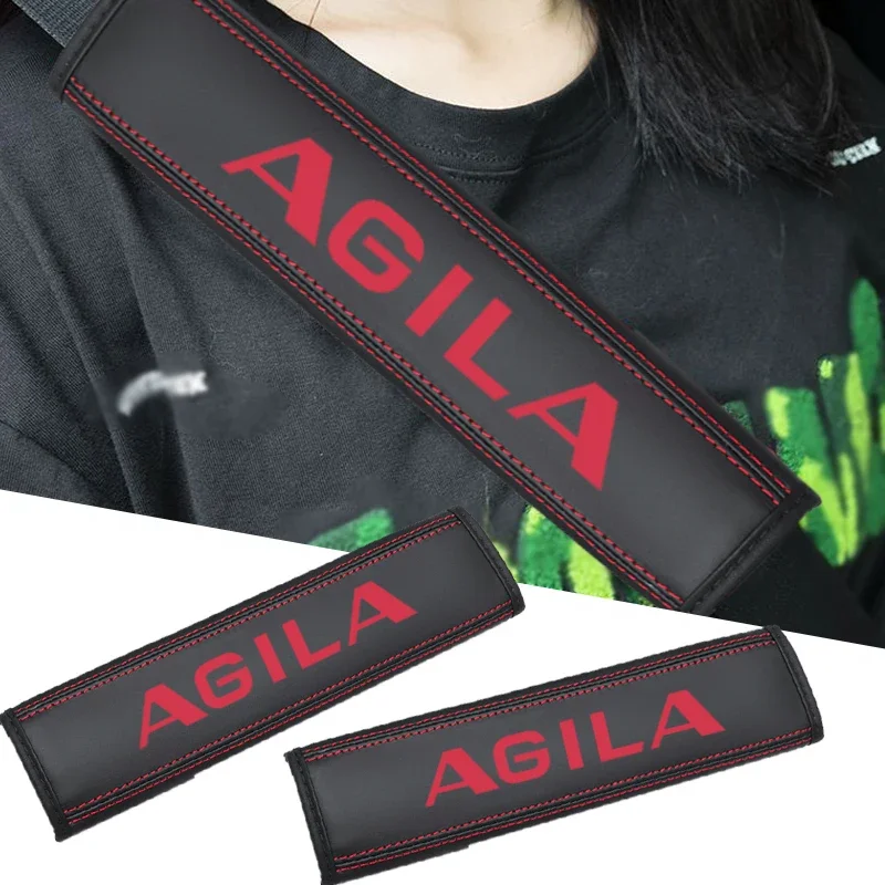 2pcs Leather Car Seat Belt For Agila 2026 Universal Safety Belt Cover Shoulder Strap Covers Protector Pad Accessories For Opel