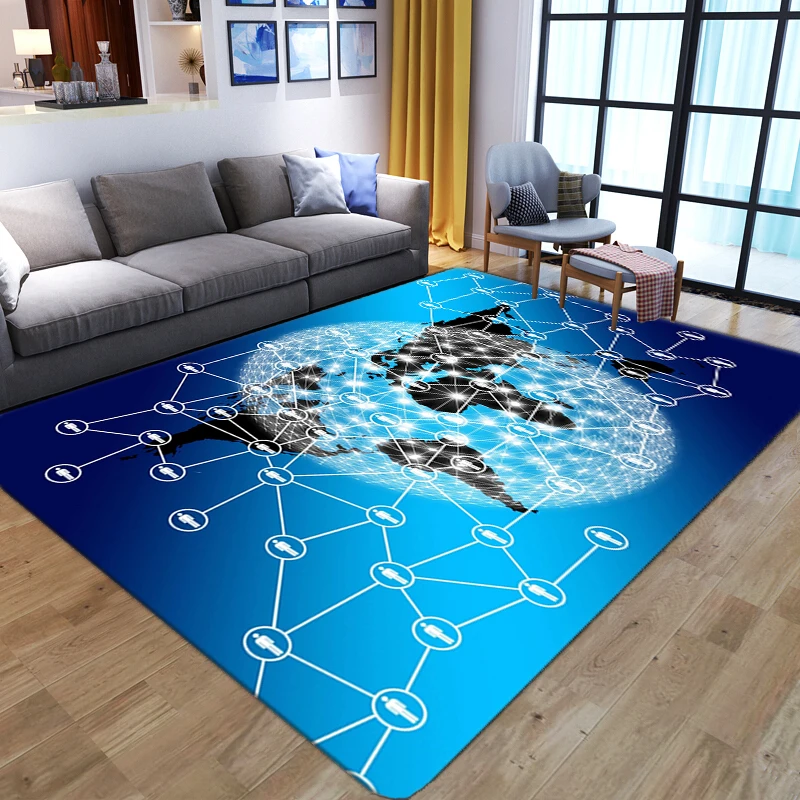 Artistic Geometric 3D Carpet For Living Room Kids Bedroom Decor Home Soft Flannel Non-Slip Area Rug Baby Crawling Game Floor Mat