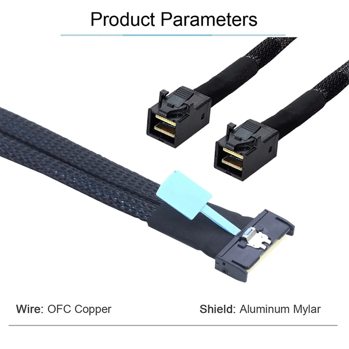 MCIO 8i to 2 X SFF 8643 Cable PCIE Gen5 MCIO 8X to Mini SAS HD SFF 8643 High Speed Cable for Server Data Center 1M