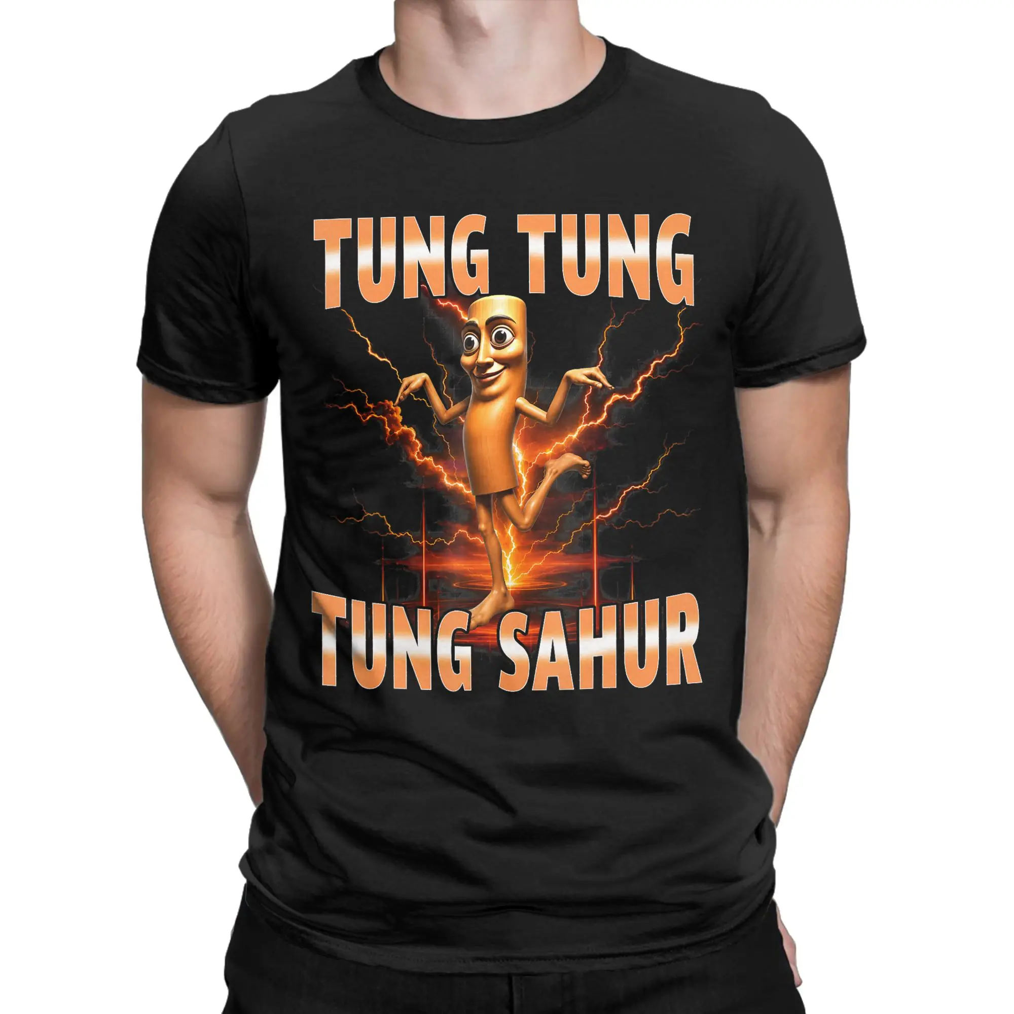 Men Women's T-Shirt Tung Tung Tung Sahur is Calling Funny Viral Dance Meme T Shirts Beach Tees Cotton Clothes Birthday Gift