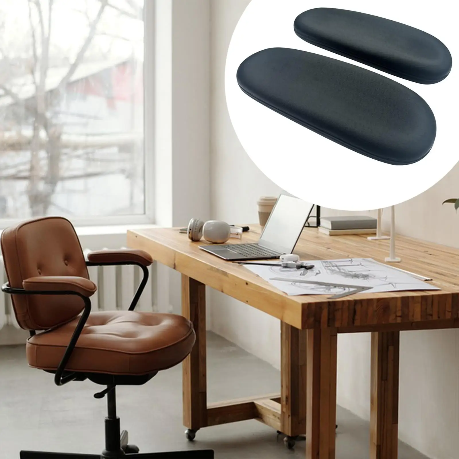 2 Pieces Office Chair Armrest Pads Easy to Install Smooth Nonslip Universal