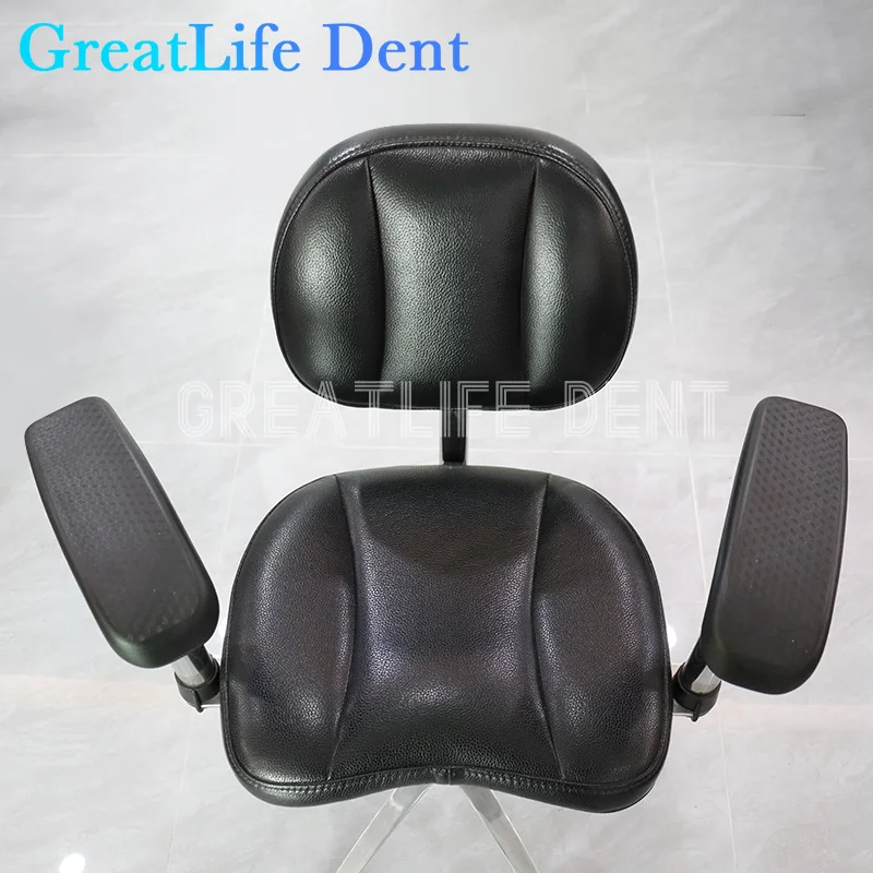 GreatLife Dent Dental Medical Ergonomic Saddle Stool Chair Tattoo Fiber Leather Foot Control Operating Armrest Dental Chair