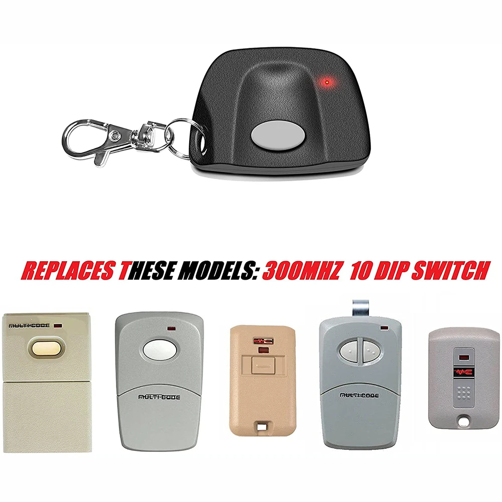 Linear MultiCode 3089 3060 3070 4120 MCS308911 Pembuka Pintu Garasi 300MHz 10 Dip Switch Remote Control Pemancar Nirkabel