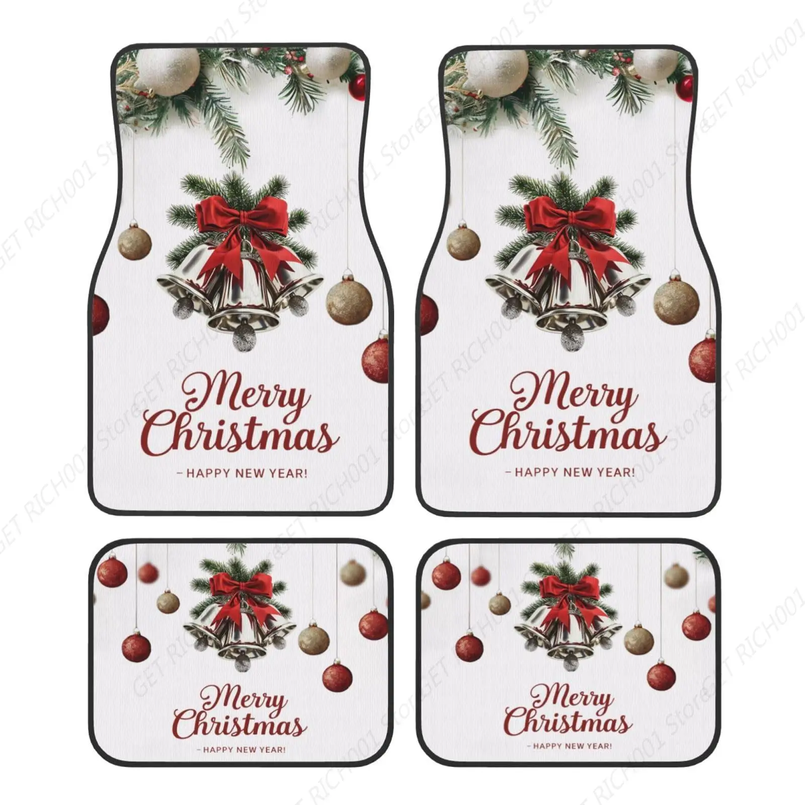 

Navidad Adornos Rojos Y Plateados Alfombras Alfombrillas Para Coches Accesorios Para Automóviles Alfombrillas Lanteras Y Trasera