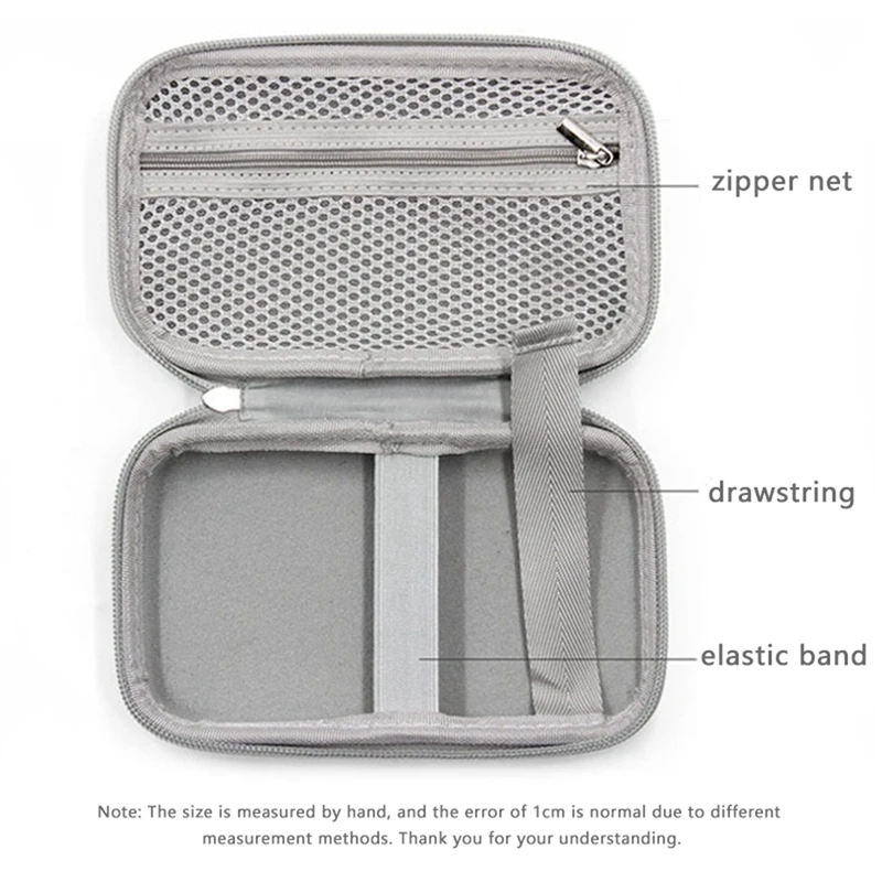 BOONA-حقيبة تخزين مضادة للماء للجوال القرص الصلب ، امدادات الطاقة ، محرك أقراص USB ، سماعة رأس البيانات ، رمادي ، أسود ، 2 قطعة ، 2.5"