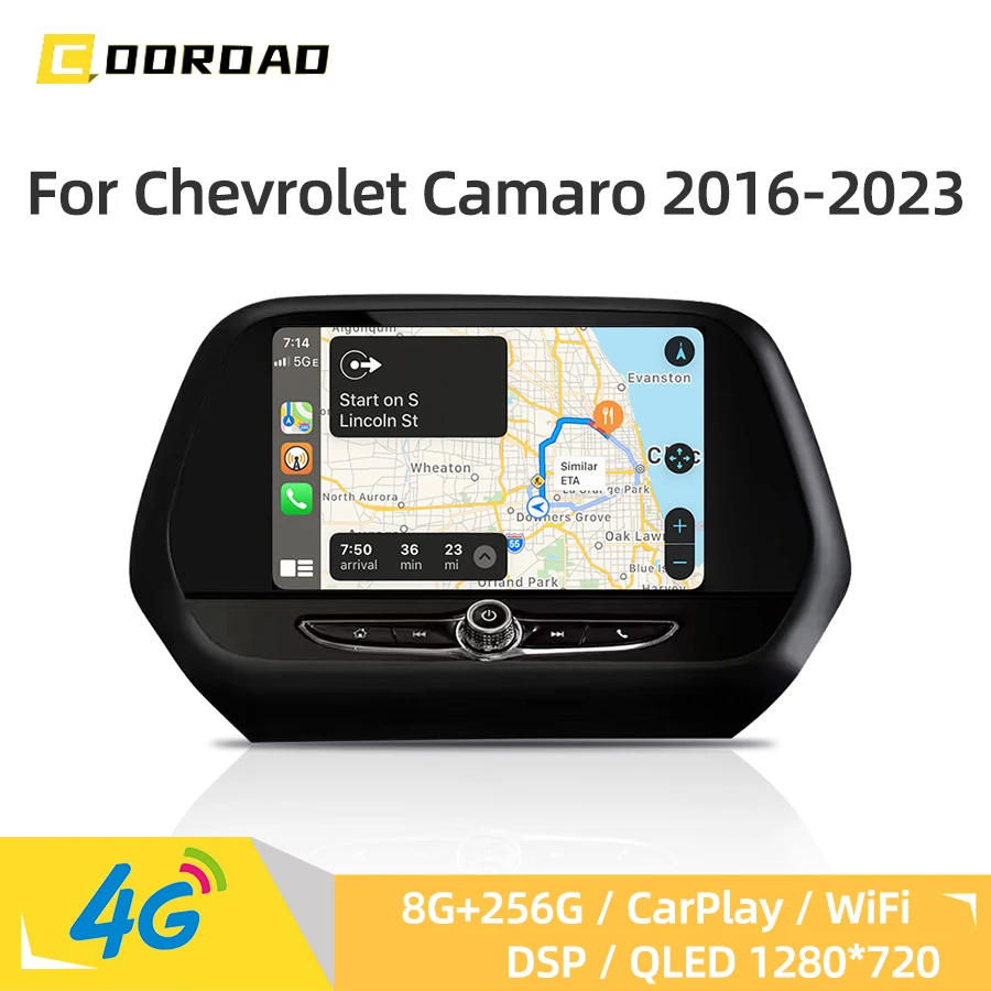 

8" Android 14.0 CarPlay 4G WiFi GPS Navigation Bluetooth Multimedia Player DSP Stereo Car Radio For Chevrolet Camaro 2016-2023