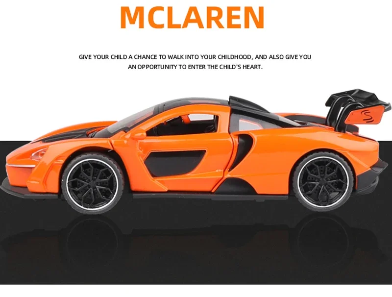 1:32 McLaren Senna Alloy Sports Car Model Diecasts Metal Toy Vehicles Pull Back Car Model Simulation Sound And Light Collection