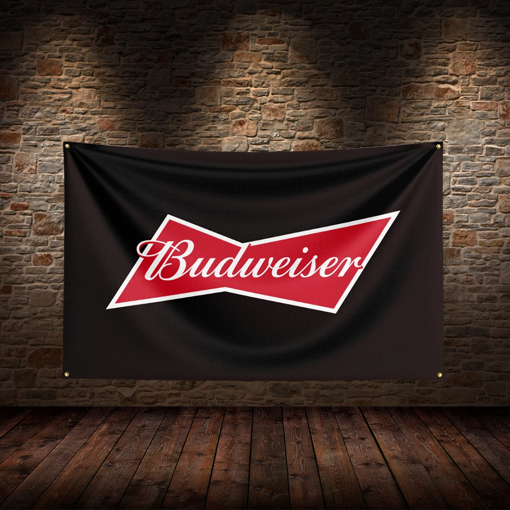 3x5 Ft B-Budweisers  Flag Polyester Printed Beer Wines Flags for Room Garage Decor