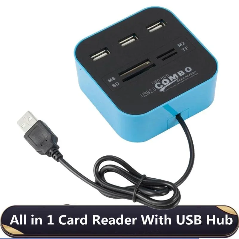 

USB Hub Combo 3 Ports USB 2.0 Micro Card Reader SD/TF USB Splitter Hub Combo All In One for PC Computer Accessories