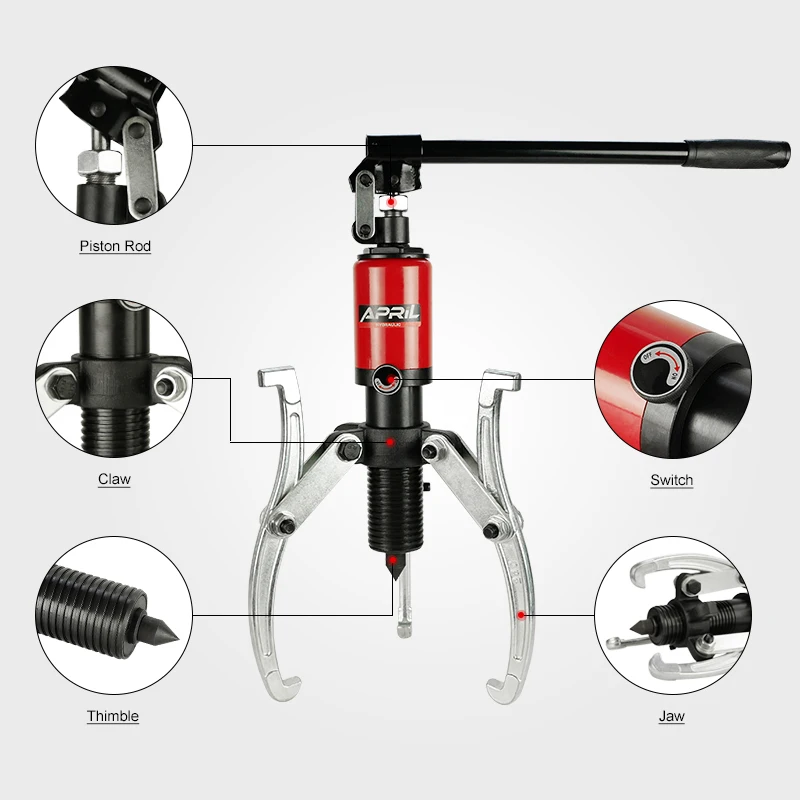 YL-15 15 Ton 3-Jaw Hydraulic Gear Puller and Wheel Bearing Removal Tool for Heavy-Duty Automotive and Industrial Applications