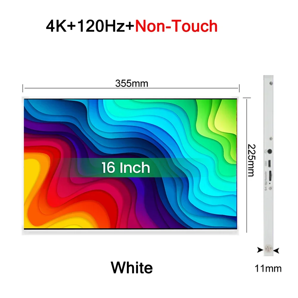 16インチ 4K 120Hz タッチスクリーン ポータブルモニター 100%DCI-P3