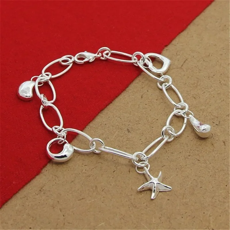 Zhubobo High Quality 925 Sterling Silver Hand Clip Hanging Multiple Pendant Bracelets For Women Party Charm Jewelry Gift