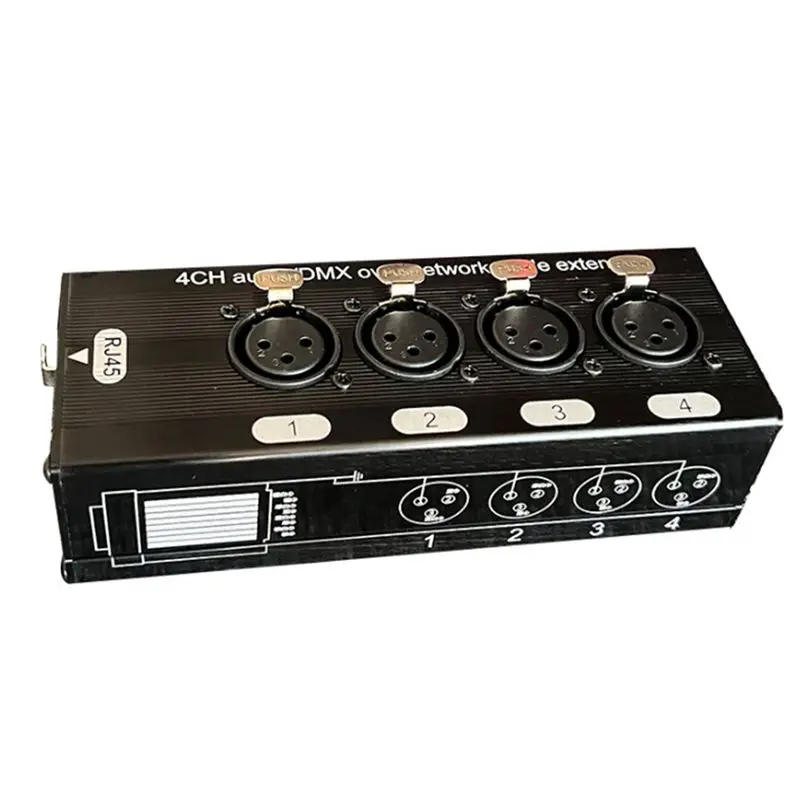 AS95 4-Channel XLR Network Extender Stage Sound Lighting Converter Box for Recording Studio Male Female