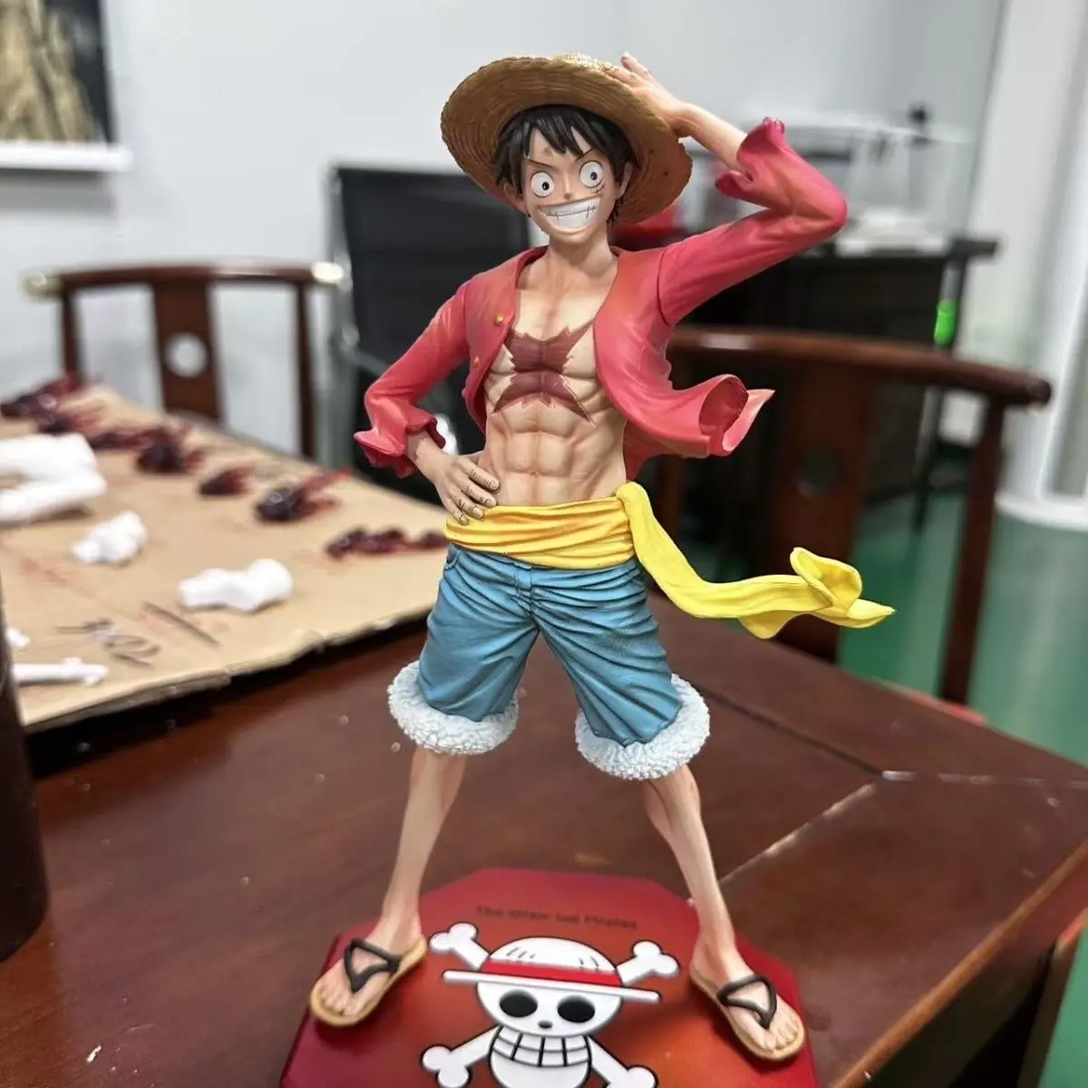 JT modelo figura de una pieza Luffy figura de acción sombrero de paja 24cm estatua de decoración de Luffy Anime Pvc juguetes de modelos coleccionables regalo