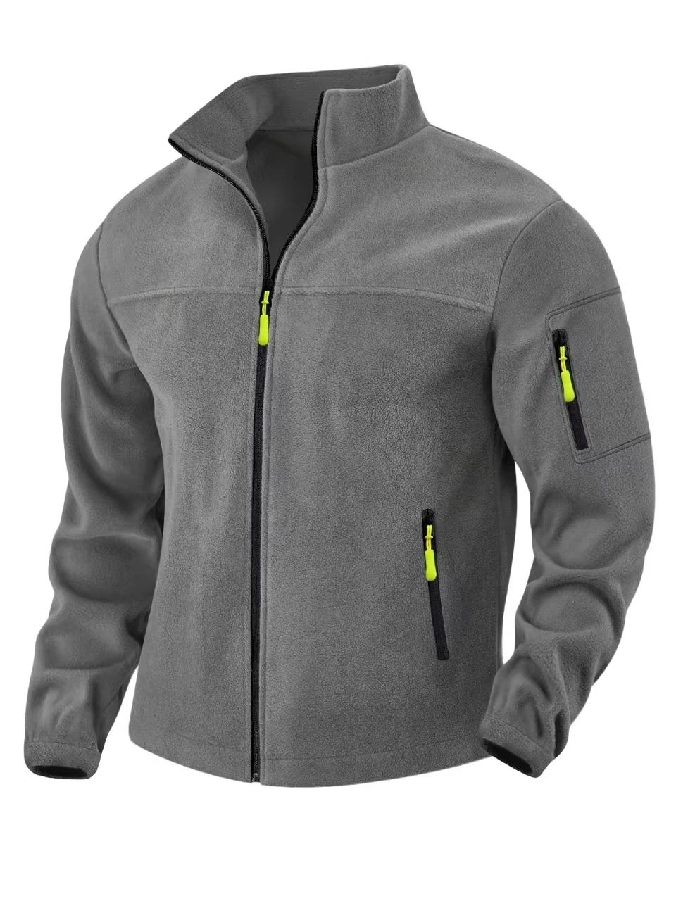 

New Man Winter Fleece Jacket Mens Zipper Pockets Work Jacket Thermal Warm Full Zip Fishing Hiking Coats Outwear Man Windbreaker