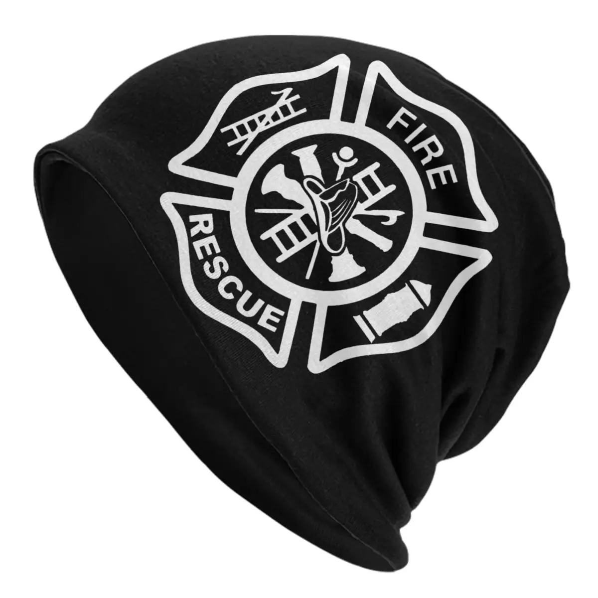 Custom Fire Rescue Firefighter Skullies Beanies Caps Hip Hop Winter Warm Women Men Knit Hats Unisex Adult Bonnet Hats