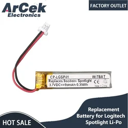 1 adet 3.7V 95mAh Logitech Spotlight Li-Po PPT sayfa dönüm kalemi için yedek pil