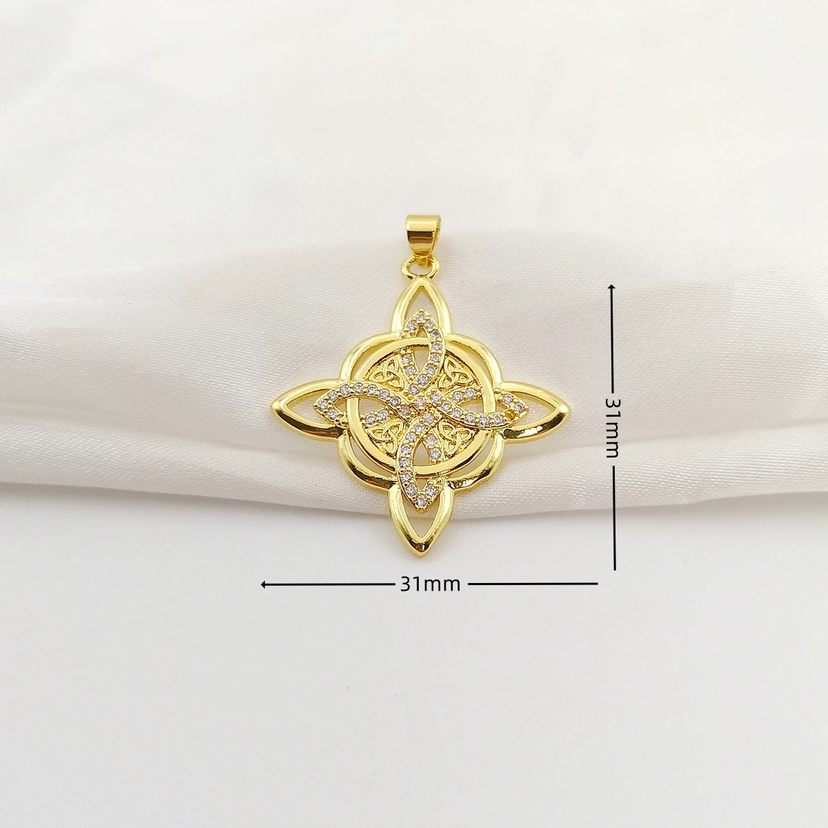 Gold Plated Witch\'s Knot Charms for Necklace Celtic Knot Pendant with Triquetra Knot Wiccan Talisman Jewelry Irish Amulet Gift