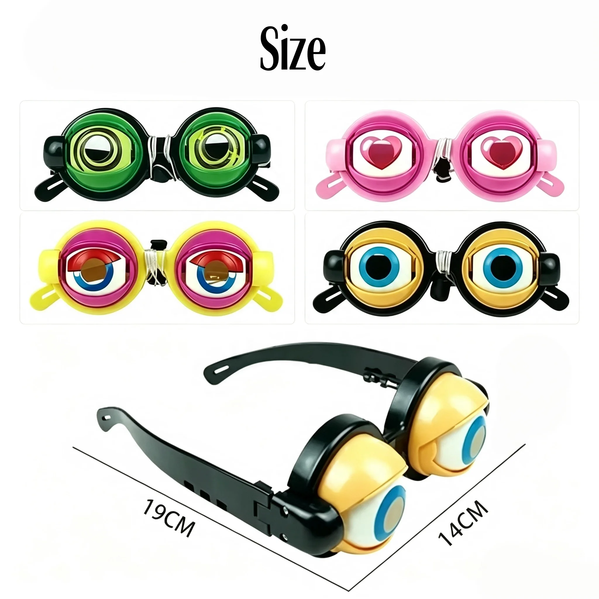 Blinking Crazy Eyes Funny Glasses Prank Cosplay Props Novelty Gag Accessory For Adult Costume Parties Social Entertainment Gifts