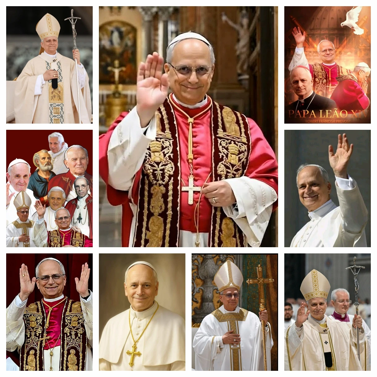 

AB Diamond Painting Kit DIY Leo XIV Catholic Pope Diamond Embroidery Cross Embroidery Handmade Art Unique Gift Home Decoration