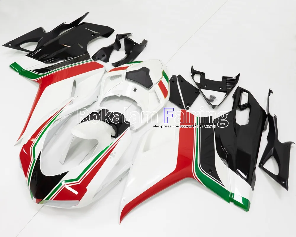 

Red White Cowling Kit For Ducati 1098S 848 1198 07 08 09 10 11 Motorbike Body Fairing (Injection molding)