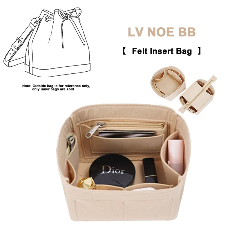 

EverToner Felt Cloth Insert Bag Fits For LV NOE BB Organizer Makeup Handbag Organizer Travel Inner Purse Portable Cosmetic Bags