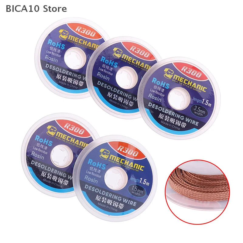1 조각 디 솔더링 브레이드 PCB 용접 재 작업 도구 MECHANIC 디 솔더링 와이어 솔더 심지 주석 제거제 1.5 미터 길이