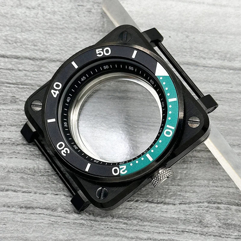 42mm Schwarzes Quadratisches Piloten-Cockpit-Gehäuse Saphirglas Passend für NH34 7S 4R NH35 NH36 Uhrwerk 28,5mm Zifferblatt Uhrenmodifikation – Detail 6