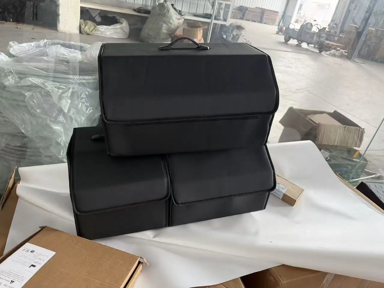 Lagerung Box PU Leder Mehrzweck Faltbare Auto Stamm Lagerung Organizer Auto Stamm Organizer Verstauen Aufräumen Auto Zubehör – Detail 9