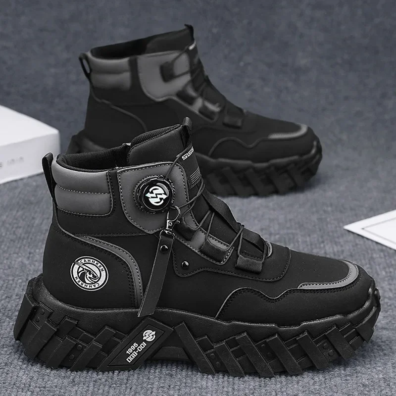 رجل أحذية رياضية عالية الجودة في الهواء الطلق عدم الانزلاق مقاومة للاهتراء تسلق الجبال أحذية رياضية الراحة السلامة حذاء من الجلد للرجال Zapatillas Hombre #3