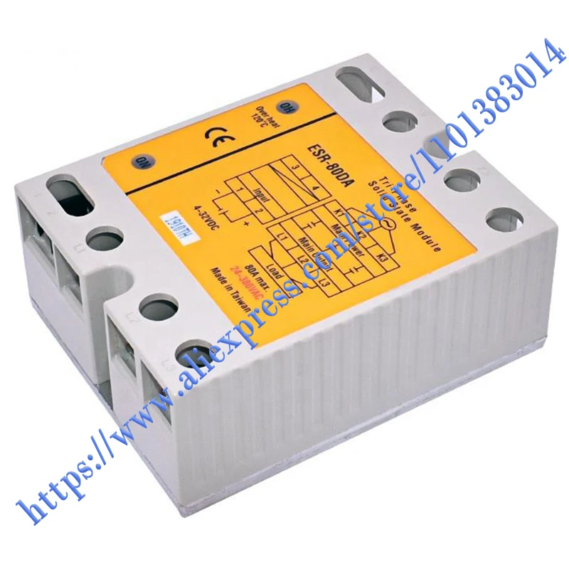 100%NEW ORIGINAL 1 Year Warranty ESR-80DA Three Phase Solid State Relay.