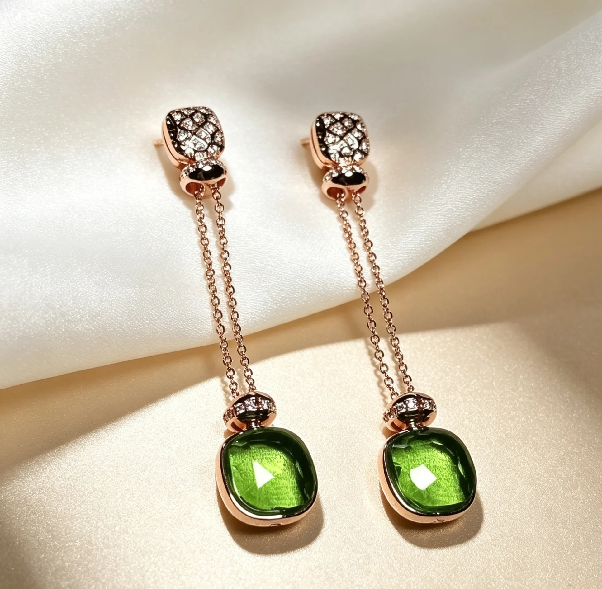 Luxurious Earrings Inlay Zircon with Blue Topaz Elegant Candy Crystal Perfume Earrings Fashion Jewelry for Women