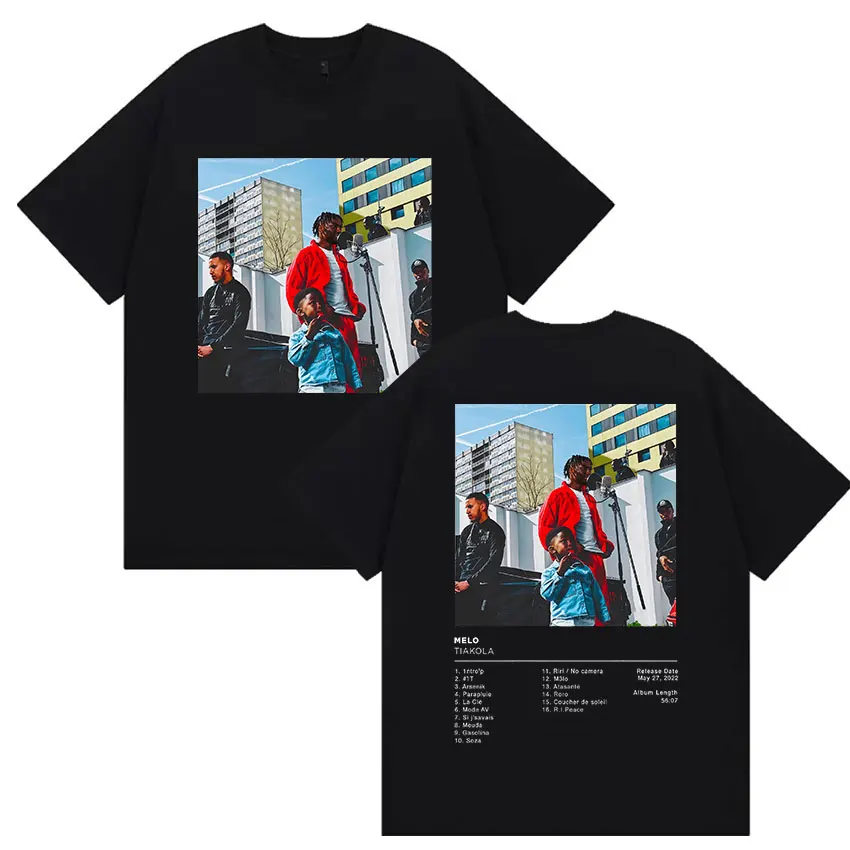 

Рэпер TIAKOLA MELO Tour 2025, футболка с товаром, мужская повседневная модная хлопковая футболка с коротким рукавом, мужская одежда в стиле ретро в стиле хип-хоп, футболка