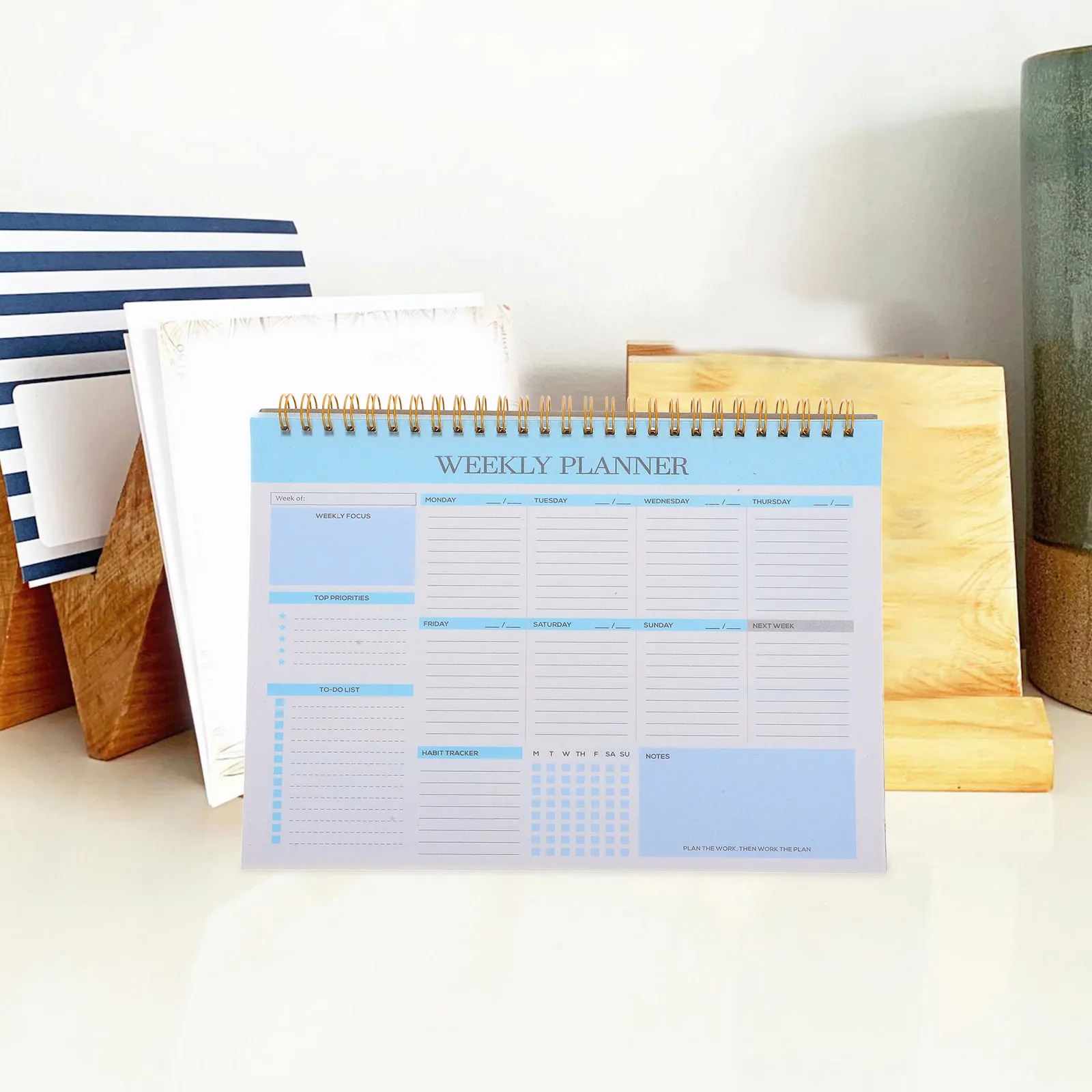 Weekly Planner Notebooks Spiral Bound Undated Pages Compact Size Work Calendar Task Notebook Planners College Students Weekly