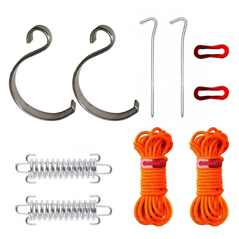RV Awning Tie Down Kit Wind-Proof Canopy Safety Support With Shock-Absorbing Spring For Roll Out Dometic A&E Carefree