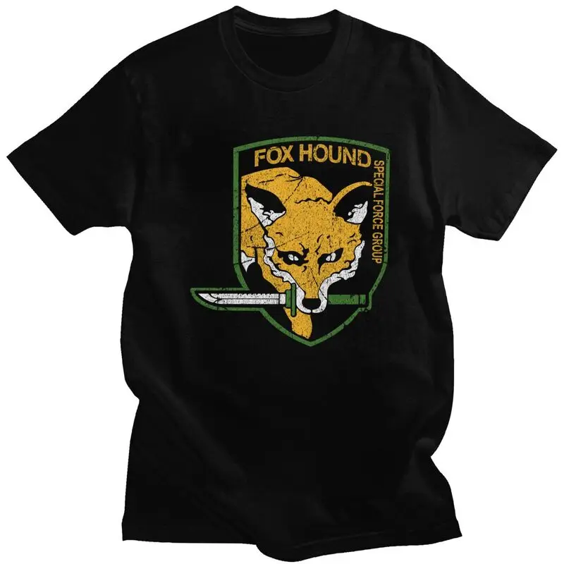 Camiseta personalizada de Metal Gear Solid Fox Hound para hombre, Camiseta de manga corta 100% de algodón, camisetas de videojuegos, camisetas de moda