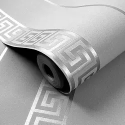 Retro Gray Wallpaper Chinese Style Key Pattern Living Room 3d Three-dimensional Zen Buddhist Hall Classical Home Wall paper