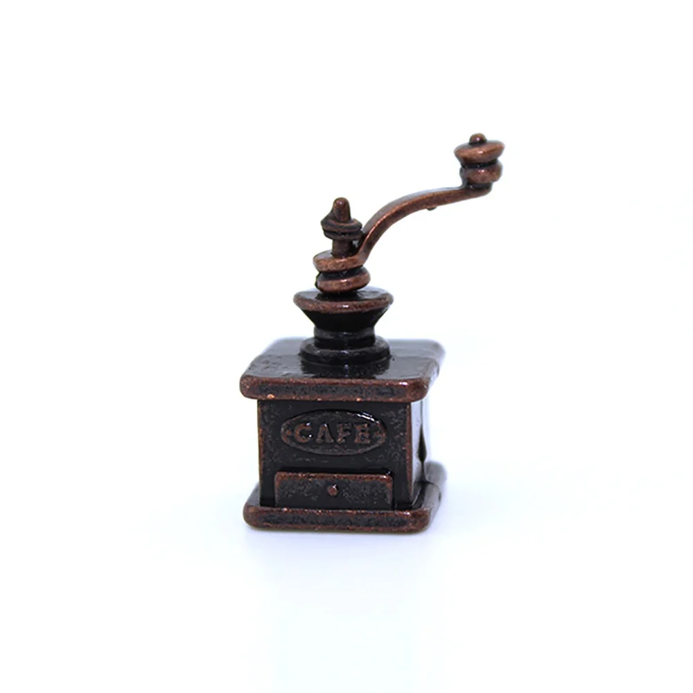 1/12 Dollhouse Miniature Accessories Mini Metal Vintage Coffee Grinder Simulation Furniture Model Toys for Doll House Decoration