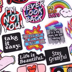 Jackets DIY Cartoon Patch Letter Embroidery Patch Iron On Patches For Clothing thermoadhesive Patches On Clothes Sew Stickers