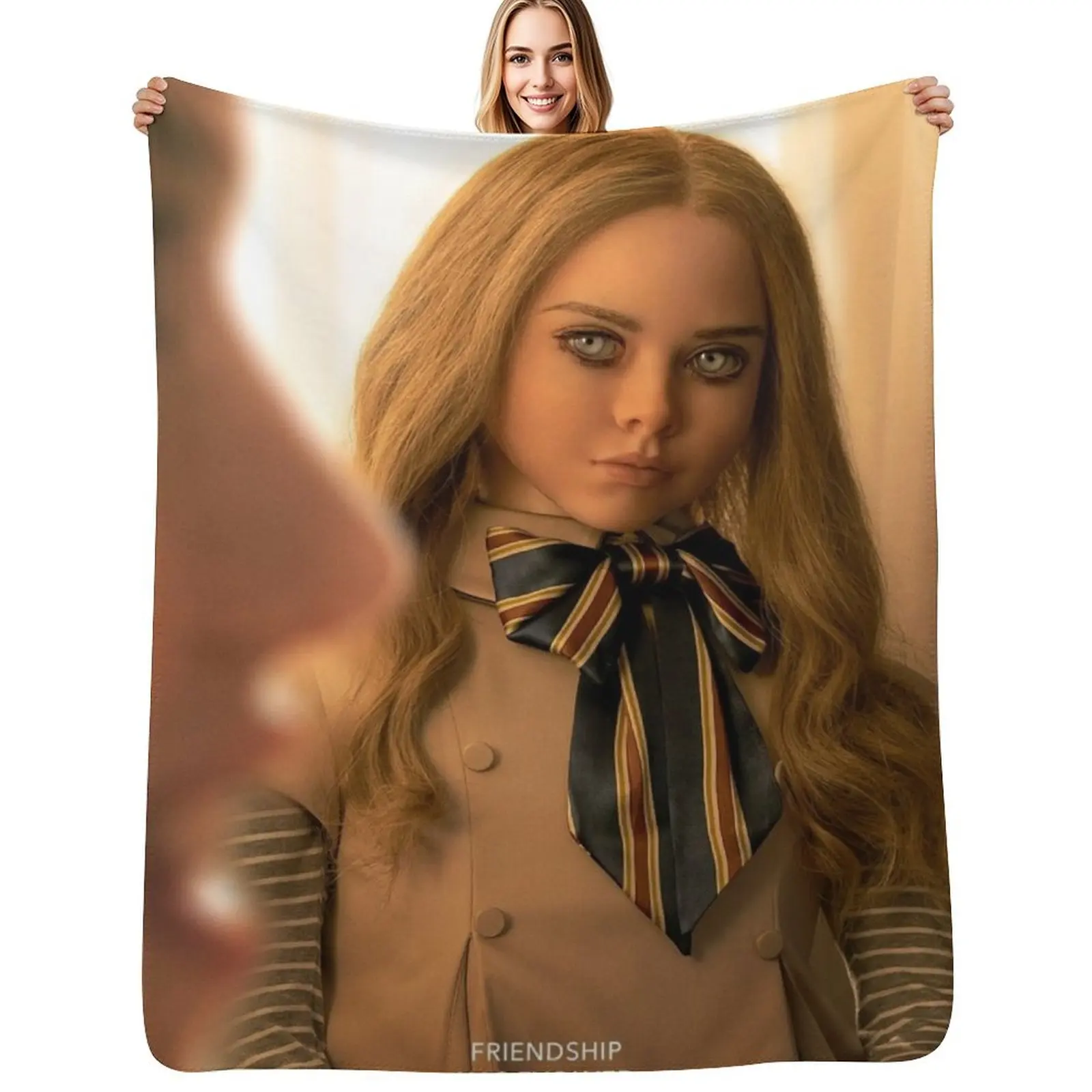 

m3gan movie poster poster Throw Blanket For Sofa Thin Soft Big manga Blanket