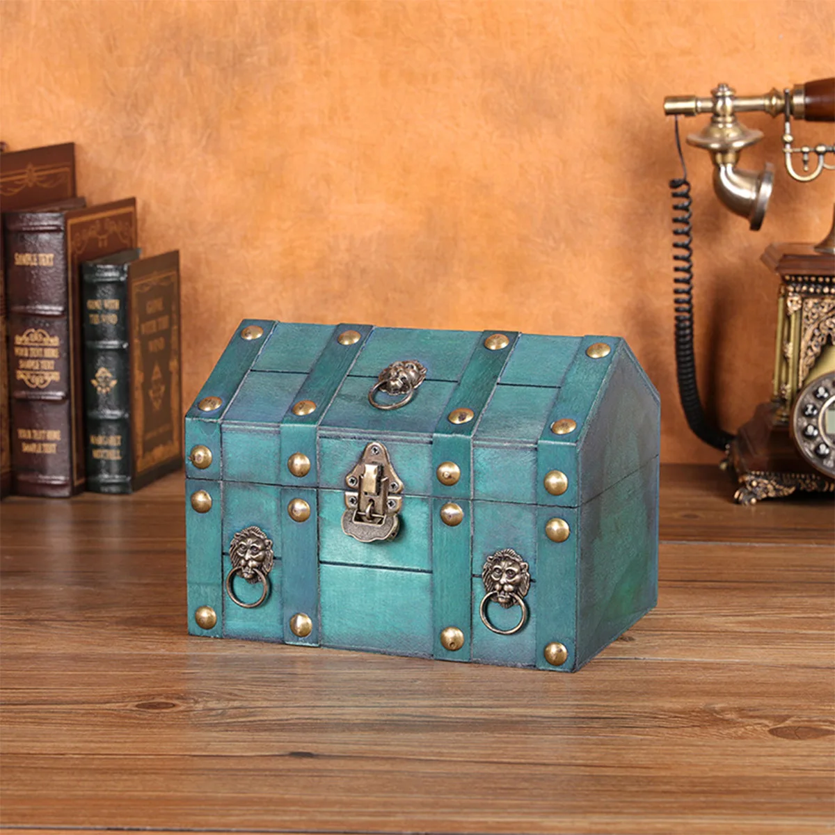 

Decorative Wooden Box Vintage Handmade Craft Wooden Keepsake Box for Jewelry Gifts Storage and Home Office Desktop Decoration