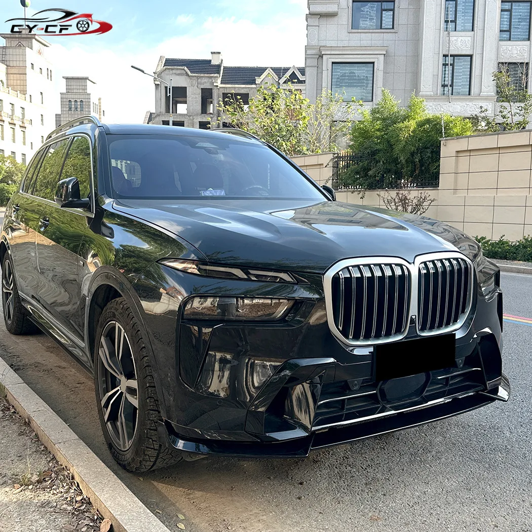 For BMW X7 G07 LCI M Sport 2023 2024 2025 Front Bumper Shovel Front Lip Spoiler Splitter Auto Exterior Modifications BodyKit