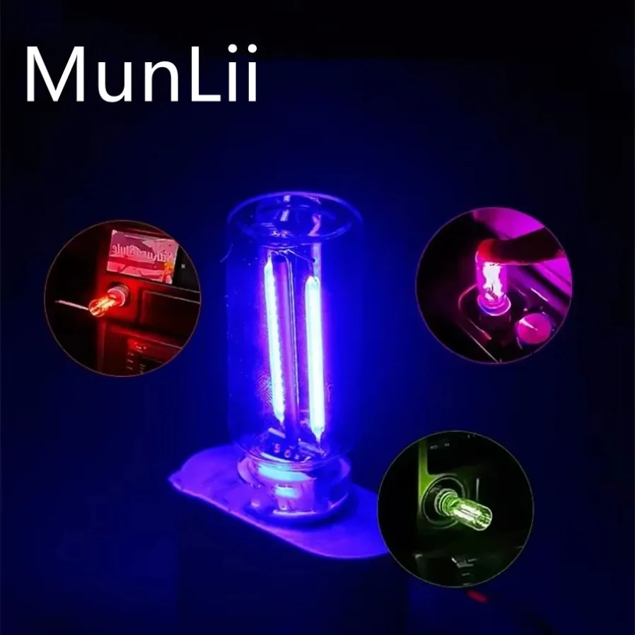 1/3PCS 5V Touch Dimming USB Car ambient lighting Colorful LED Filament Glass USB Night Light Retro Edison Bulb Car Decoration