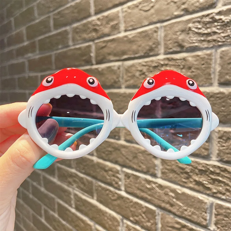 Kids Personality Shark Cartoon Boy Girl UV Protection Fashion Trend Light and Comfortable Sunshade Sunblock Sunglasses