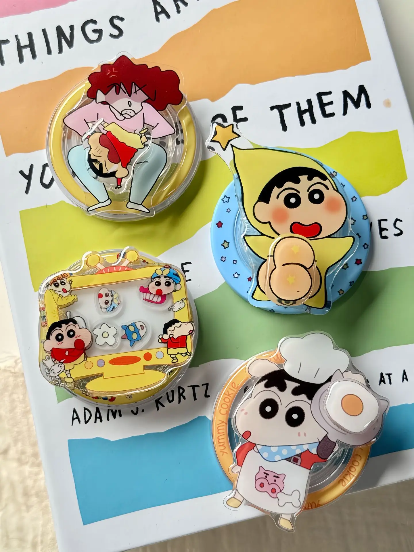 1 قطعة الكرتون الكرتون لطيف حقيبة الشفط المغناطيسي حامل جوّال بلاستيكي المحمول للطي دوران تلسكوبي #1