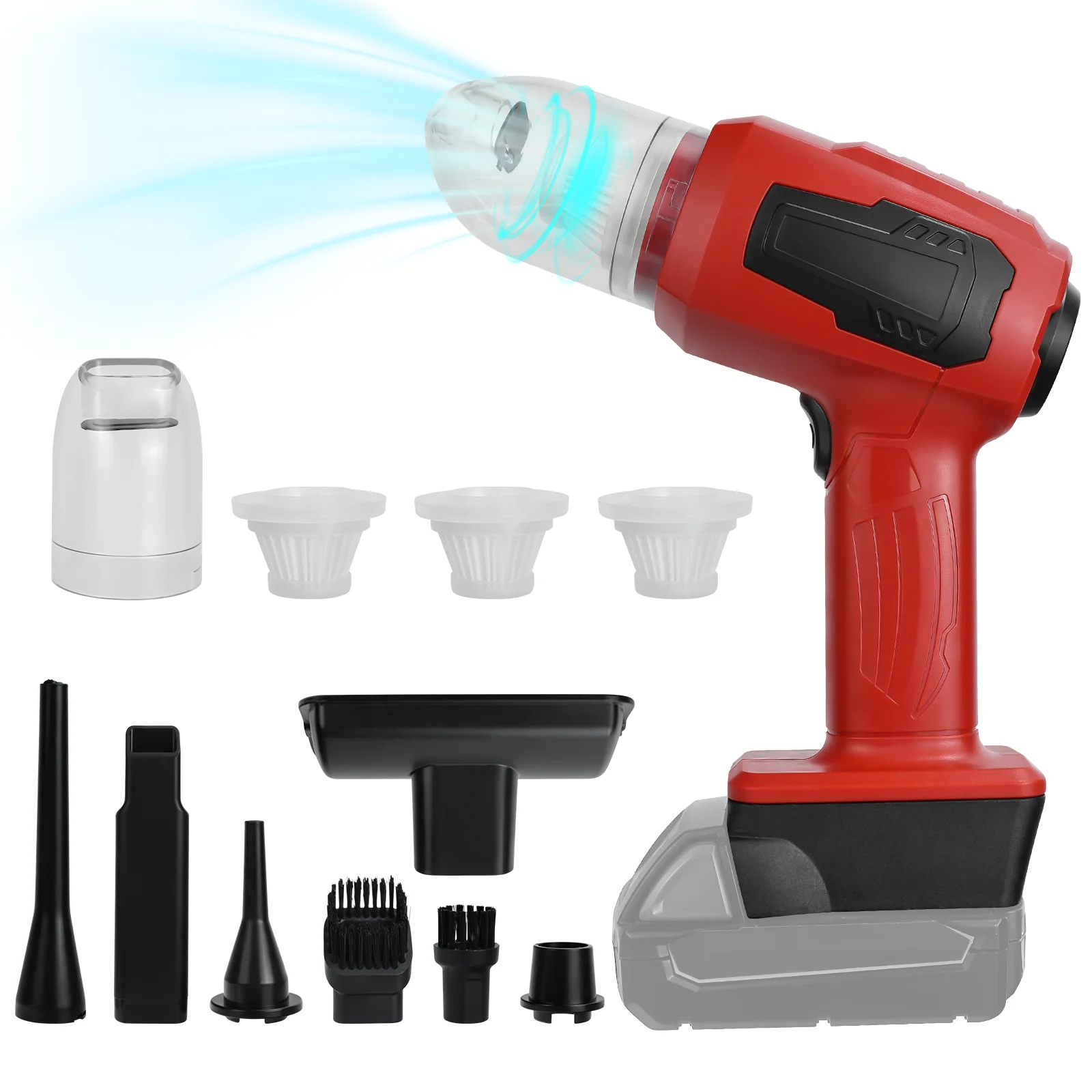 Handheld Car Vacuum Cleaner Cordless with Multi-Nozzles 2 in 1 Vacuum Cleaner & Air Duster for Milwaukee18V Battery(No Battery)