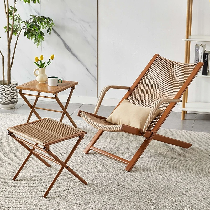Square table coffee table recliner table and chairs outdoor courtyard leisure backrest bed and breakfast set Yunqi recliner
